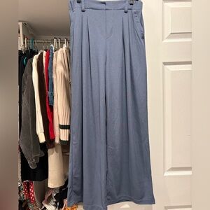 HALARA Hight Waisted Wide Leg Work Pants in Blue Size M